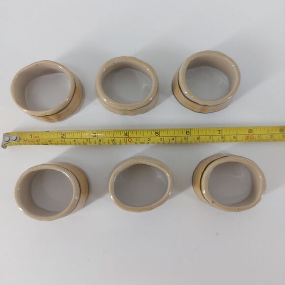 Ceramic Napkin Rings Hand painted Dinner Table Home Decor - Picture 6 of 7